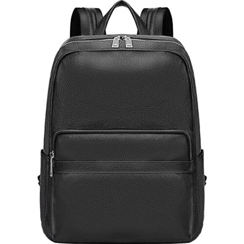 Real Natural Leather Men Backpacks Fashion 100% Cow Genuine Leather Student Backpack Boy Luxury Brand Large Computer Laptop Bag
