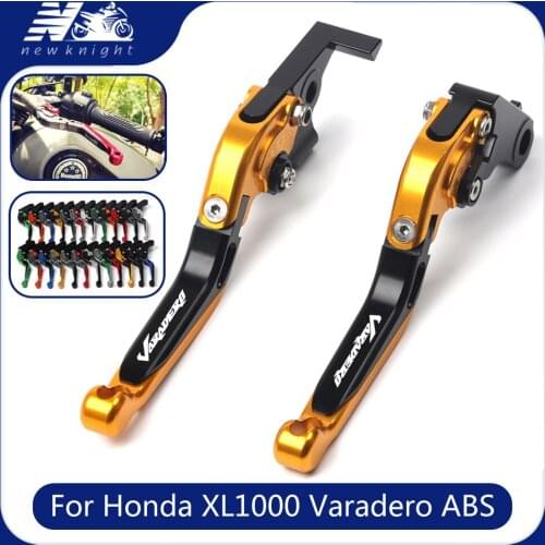 With Logo For Honda XL1000 Varadero ABS 1999-2013 Motorcycle CNC Aluminum Folding Extendable Brake Clutch Levers Accessories