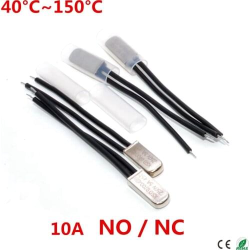 40~150 degree centigradeThermal Switch Temperature Sensor Thermostat Temp Controller NC Normally Closed NO Normally Open 10A