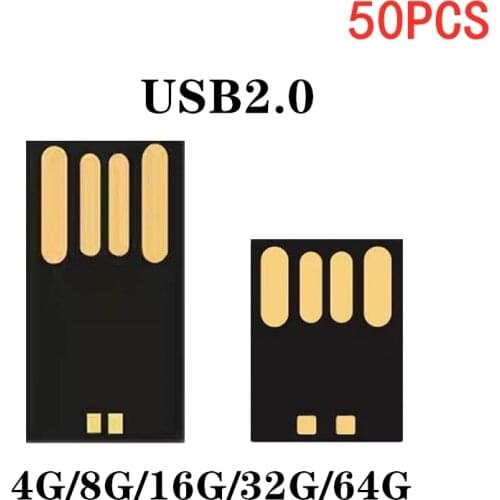 50PCS waterproof UDP memory flash 4GB 8GB 16GB 32G 64GB 128GB USB2.0 short long board Udisk semi-finished chip pendrive Factory