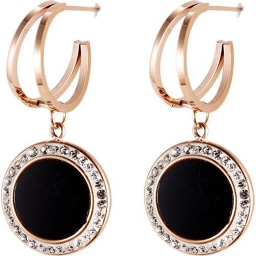 Stainless Steel Jewelry Woman Roman Earrings For Women Hanging Earrings 2021 Trend Fashion Jewelry Accessories Free Shipping