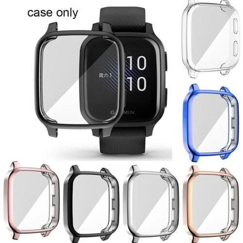 1Pc Electroplating TPU Transparent Cover Music Smart Watch Full Screen Protective Cover Suitable for Garmin Venu SQ