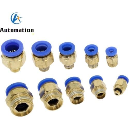 1PCS Male thread 1/8'' 1/4'' 3/8'' 1/2'' to Tube 4 6 8 10 12mm Straight Push in Fitting Pneumatic Push to Connect Air