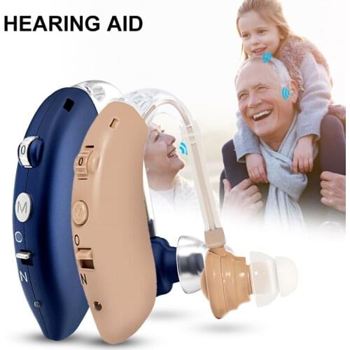 4 Mode Rechargeable Hearing Aid Digital BTE Hearing Aids Adjustable Tone Sound Amplifier Portable Deaf Elderly Mini Hearing Aid