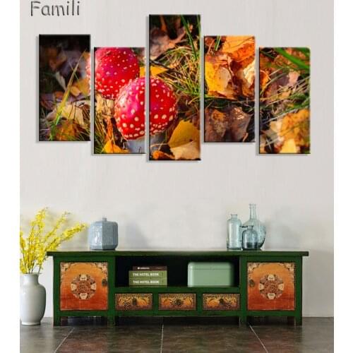 5 Panels HD Canvas Painting Unframe Autumn Love Canvas Painting Landscape Pictures For Wall Decor Living Room Decoration