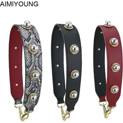 AIMIYOUNG Bag Straps Handbag Handle Pu Leather Belt Shoulder Bag Wide Strap Replacement Strap Accessory Bag Part Belt For Bags