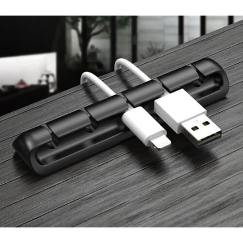 Car Cable Holder Silicone Cable Organizer USB Winder Clips for Skoda Fabia 2 Octavia A5 A7 Rapid Roomster Yeti Kodiaq Superb