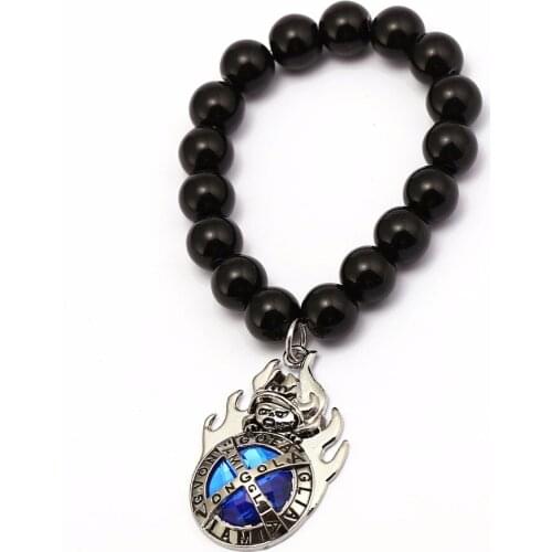 Anime HITMAN REBORN Vongola Lava Stone Beaded Bracelet 10MM Beads Bracelets Dota 2 For Women Men Jewelry Pulseras Hombre HC1238