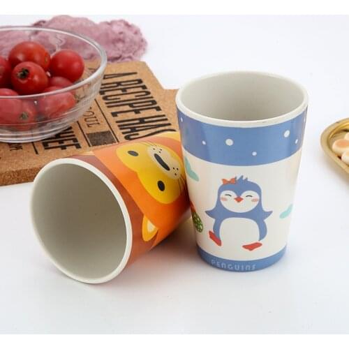 Household Bamboo Fiber Children Drinking Cup Cartoon Baby Anti-scalding Baby Water Cup Water Bottle Water Bottle Portable