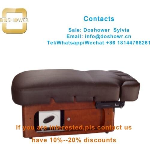 Doshower spa chair foot spa massage bed with black leather facial bed for thick massage table