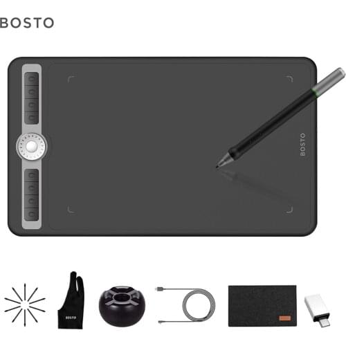 BOSTO T1060 Digital Tablets 10 x 6 Inch Graphic Drawing Tablet with Battery-free Stylus 8192 Levels Pressure 8 Express Keys