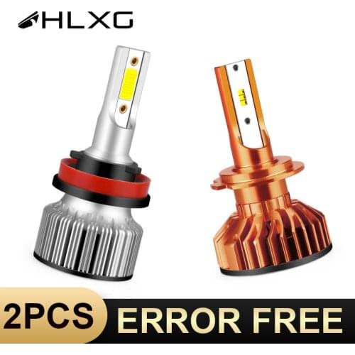 HLXG mini h7 led canbus H4 H8 H9 H1 H11 9005 HB3 LED HB4 9006 bulb with ZES COB car headlight Headlamp 15000LM 80W Auto Fog lamp