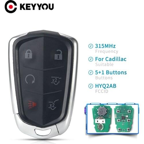 KEYYOU HYQ2AB 315MHZ Smart Remote Car Key for Cadillac ESCALADE /ESCALADE ESV 2015-2019 XTS CTS CT6 ATS 3/4/5/6 Button