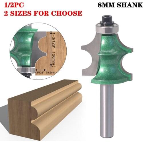 1-2Pc 8mm Shank Casing&Base Molding Router Bit Set Cnc Line Knife Woodworking Cutter Tenon Cutter For Woodworking Tools