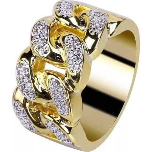 Hot-selling ring European and American mens creative aggressive micro-inlaid zircon watch band