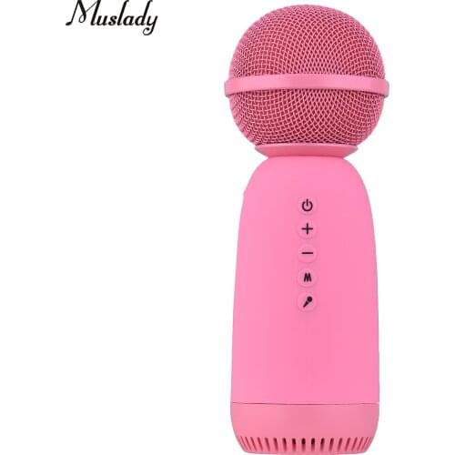 Muslady MC-001 Wireless BT Microphone Portable Handheld Karaoke with Built-in Speaker Compatible with Smartphone Tablet Computer