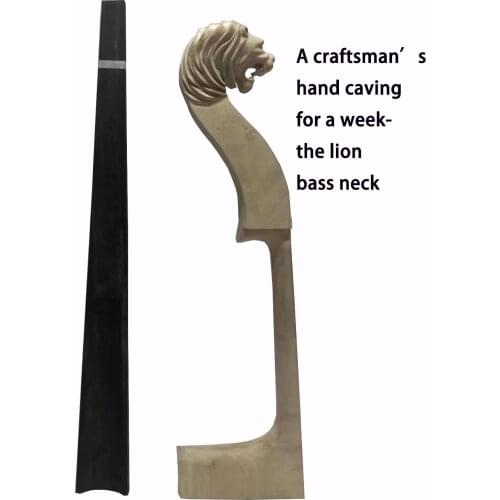 A Set of 3/4 Double Bass Maple Neck Ebony Fingerboard That Hand Carved - Semi Finished White Contrabass Uprightbass Neck