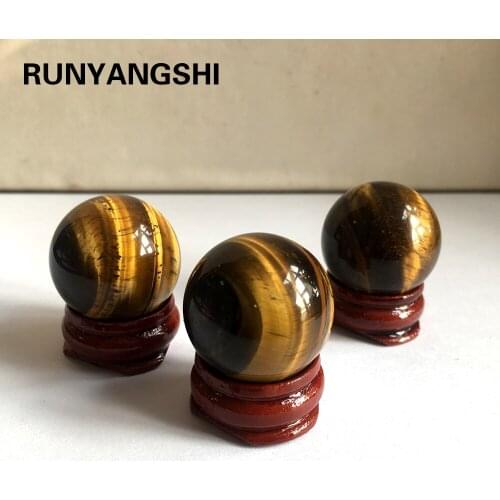 Natural Tiger Eye Crystal Ball 1 pieces 25mm Diameter Natural Tiger Eye Gemstone Sphere Crystal Balls Feng shui Home Decor
