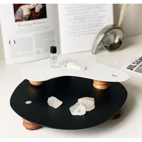 Nordic Magnetic Tray Breakfast Food Platter Support Candle Decorative Organizer Plate Holder Home Office Kitchen Studio Decor