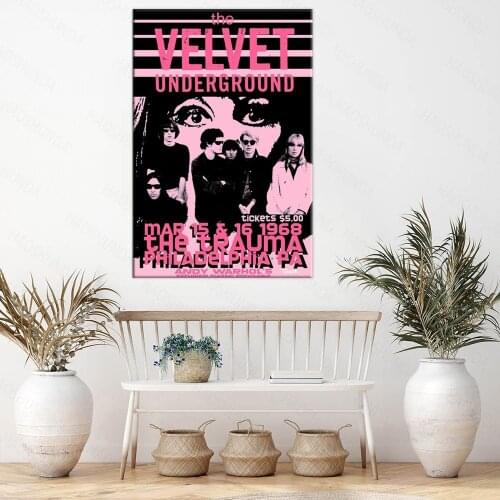 Posters and Prints Rock & Roll Music Band Velvet Underground Art Poster Canvas Painting Home Decor frame