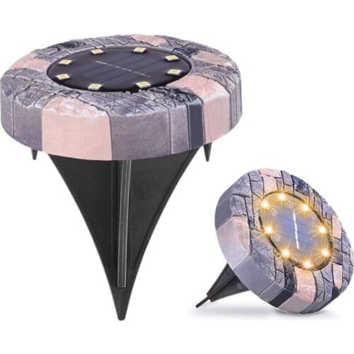 Garden Outdoor Solar Lamp Simulation Stone 8led Buried Stair Light Under Ground Floor Lawn Waterproof Footlight Christmas Decor