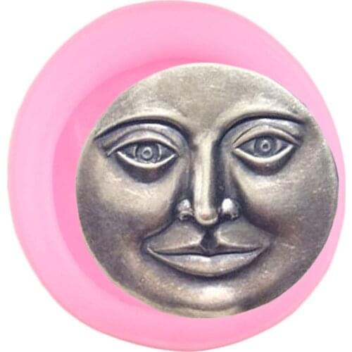 Moon Face Silicone Mold DIY Party Cupcake Topper Fondant Cake Decorating Tools Jewelry Resin Mold Candy Chocolate Gumpaste Molds