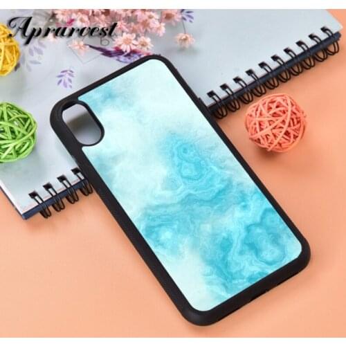 Aprarvest Blue Marble Silicone Rubber Phone Case Cover For iPhone 6 6S 7 8 PLUS X XS XR 11 12 MINI PRO MAX