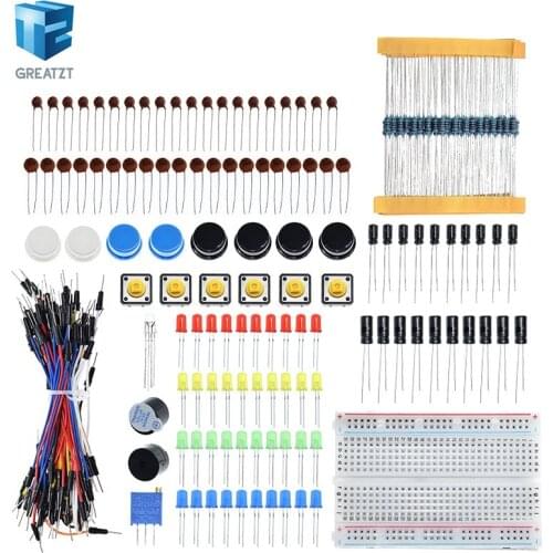 GREATZT Starter Kit for arduino Resistor /LED / Capacitor / Jumper Wires / Breadboard resistor Kit with Retail Box