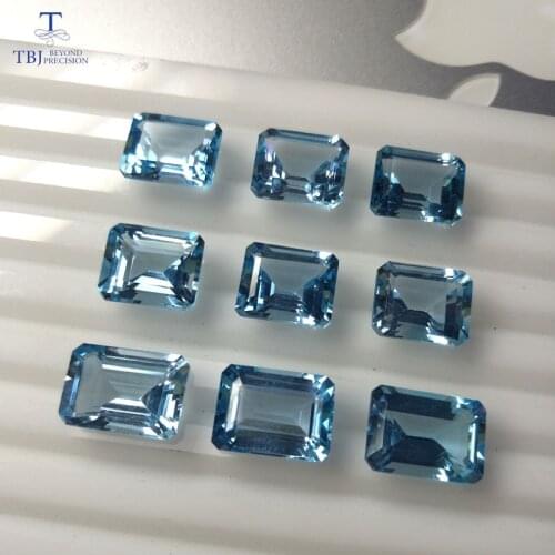 Tbj , natural sky topaz oct10*14 ard 9ct for 925 sterling silver jewelry mounting,100% natural sky topaz loose gemstones