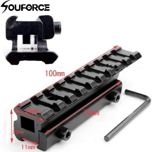 Extension Rail Mount 11mm to 20mm Dovetail to Weaver Rail Mount Base Adapter Scope Converter for Riflescope Tactical Hunting
