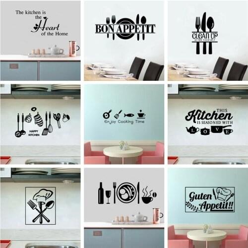 Diy the kitchen is the heart of the home Home Decor Vinyl Wall Stickers Kids Room Nature Decor Mural Custom