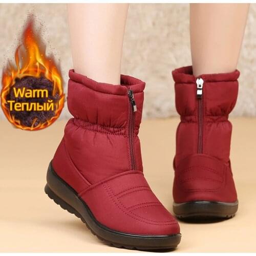 Waterproof Winter Boots Women Warm Snow Boots 2021 Anti-skid Mother Boots Ankle Women Winter Shoes Female Booties Plus Size 43