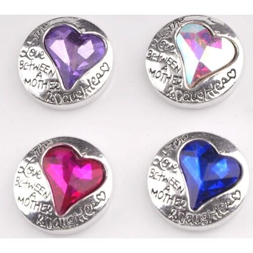 XH7490 Crystal MOM LOVE MOTHER 18mm Metal Snap button jewelry DIY