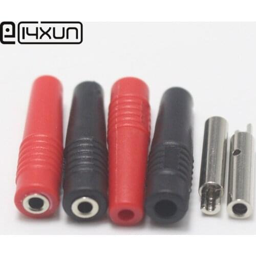 1pcs 2mm InLine Banana Plug jack with Sheath Soldering Type Max Cable OD2.0mm Black Red