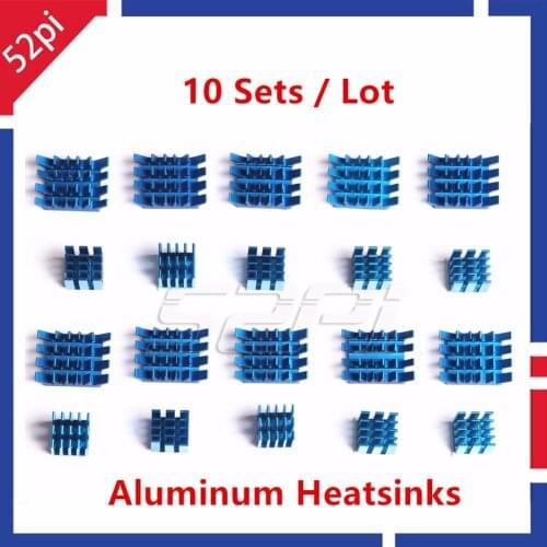 10 Sets! Raspberry Pi Heatsinks Cooler Aluminum With Adhesive Heat Sink Set Kit For Cooling Raspberry Pi 3 / 2 Model B
