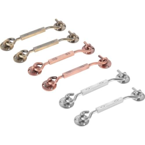 2pcs Window Hook Sturdy Latch w/screw Antique Bronze/Red Copper/Silver Buckle Vintage Alloy Ergonomic 185mm European Old Fashion