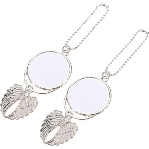 2pcs Angel Wing Blank Pendant Car Hanging Ornaments Automobile Home Decoration