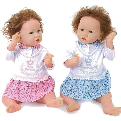 55cm Silicone Reborn Dolls Alive Toddler Realistic Lifelike Real Girl Boy Doll Crooked Mouth Naughty For Birthday Christmas Gift