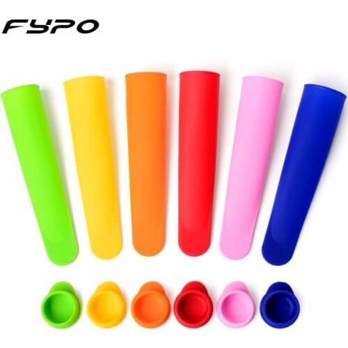 Fypo 6Pcs Ice Cream Mold Silicone Ice Stick Molds Ice Cream Maker DIY Summer Ice Cream Mould Kitchen Tool Summer Popsicle Maker