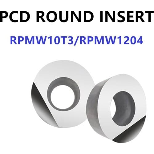 RPMW1204 RPMW10T3 Diamond Round Milling Cutter PCD CNC Insert Aluminum Alloy Brass Lathe Turning Tools
