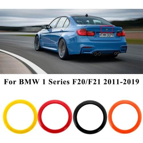 Car Rear Badge Ring Logo Frame Cover Trim For BMW 1 Series F20/F21 2011-2019 Red Black Orange Yellow