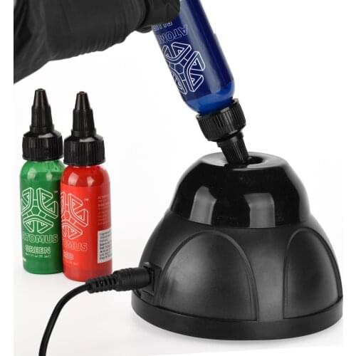 Black 2nd Generation Plastic Black Tattoo Pigment Ink Nail Polish Paints Vibrating Tattoo Electric Shaking Mixer Machine EU Plug