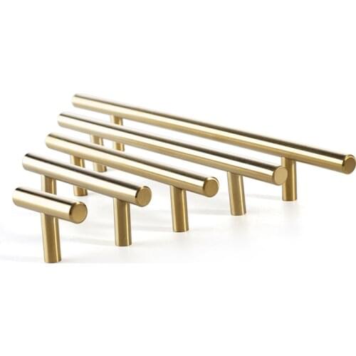 Comtemporary Style Hollow Core Stainless Teel material Brushed Brass Effect Cabinet etc furniture door handle drawer pull