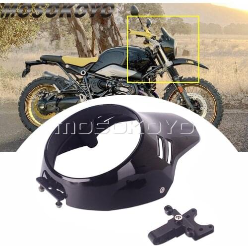 For BMW R nineT Urban G/S Scrambler 2016-2019 R 9 T R9T Black Headlight Fairing Windshield Windscreen Cowl Visor Mask Cover Kit