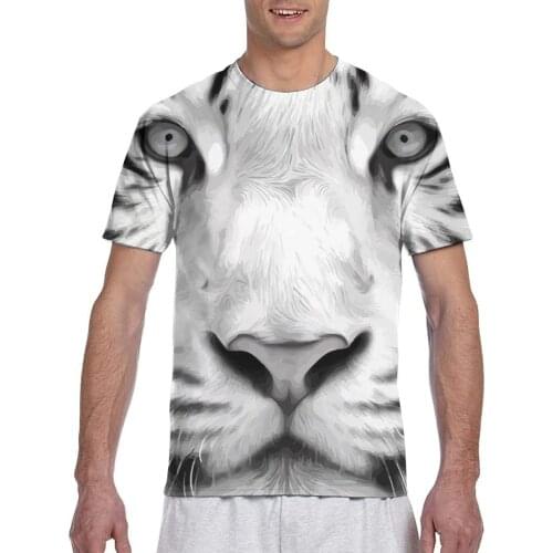 Portrait Of White Bengal Tiger Fashion T-shirt Men 2020 Summer Crew Neck Mens Tshirt Tee Shirts
