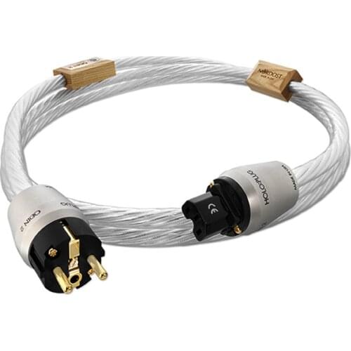 Hi-Fi Supreme Reference Power Cable Seven Silver-Plated 14AWG EU Plug Socket Connector AC Cord without Box