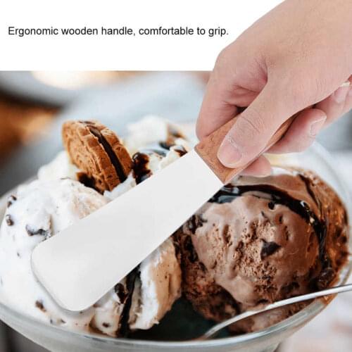 Ice Cream Tools Stainless Steel Ice Cream Shovel with Wooden Handle Dessert Spade Butter Cutter Kitchen Utensil Ice Cube Maker