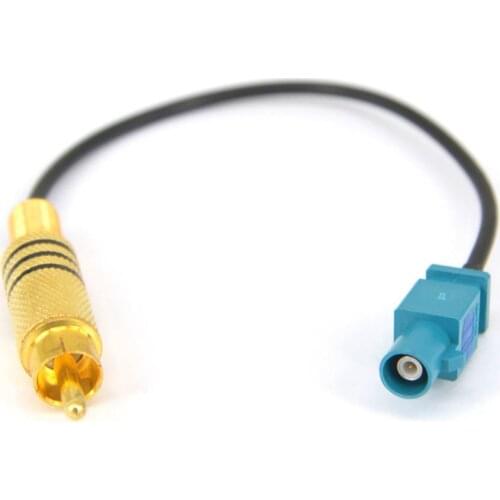 Fakra to RCA Cable RCA Male to Blue Fakra Z Male Coax Pigtail for Aftermarket Radio Head Unit Rear View Camera