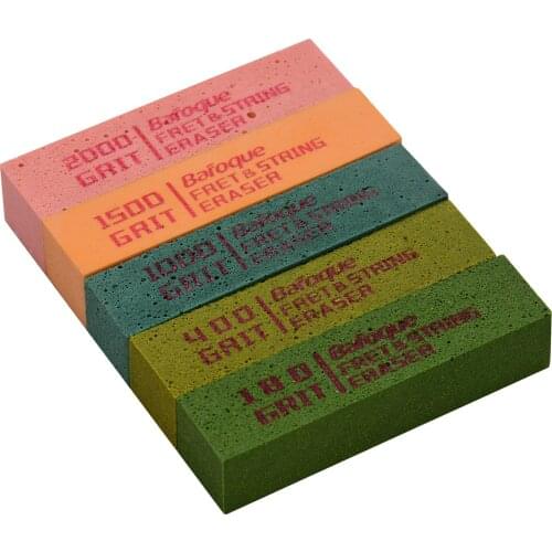 Guitar Fret Polishing Erasers Abraisive Rubber Blocks with 180 Grit & 400 Grit & 1000 Grit & 1500 Grit for Polishing Maintaining