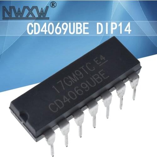 10pcs/lot CD4069BE CD4069UBE CD4069BD in-line DIP-14 logic integrated circuit chip six NOT gate/inverter 4069